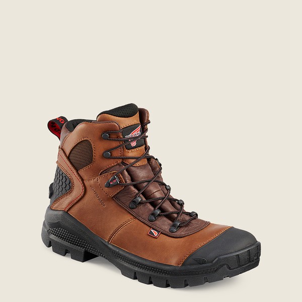 Red Wing Safety Bot Erkek - Crv™ - 6-Inch Waterproof Toe - Kahverengi/Siyah - 28FXGZOVB